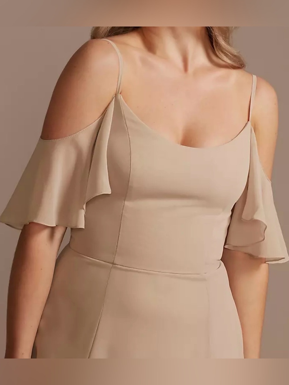 Celebrate DB STUDIO Cold-Shoulder Long Chiffon Dress - Ballet - Picture 2 of 6